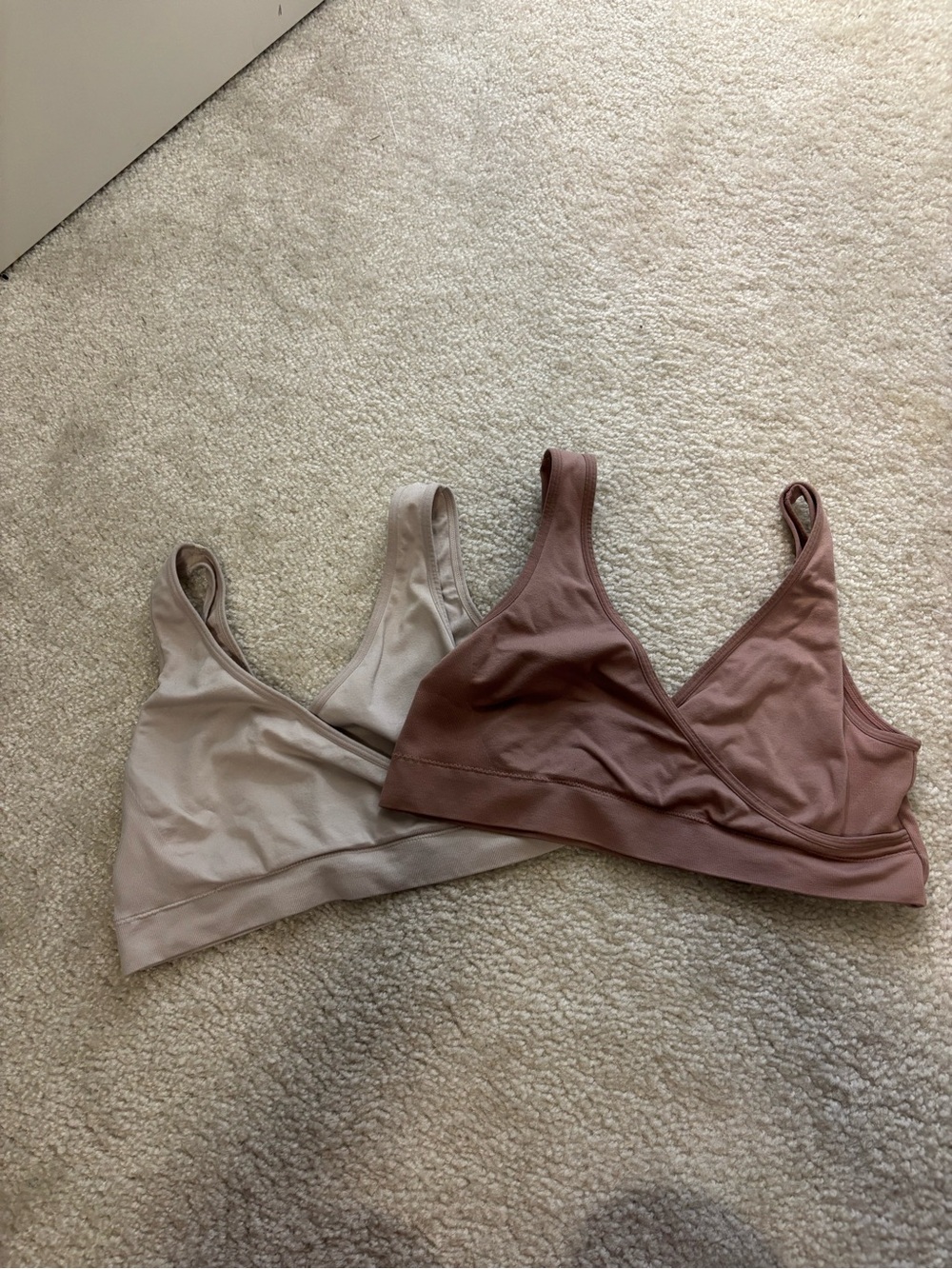 Everyday Wireless Bralette Duo in Taupe and Dusty Rose